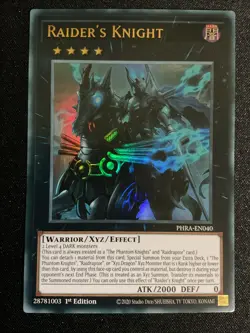 Yugioh - Raider's Knight PHRA-EN040 Ultra Rare -Phantos Rage - VLP/Near Mint - Image 1