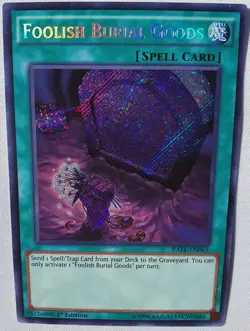Yugioh 1x Foolish Burial Goods RATE-EN065 Secret Rare 1st Edition Near Mint - Image 3