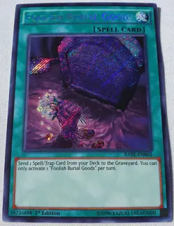 Yugioh 1x Foolish Burial Goods RATE-EN065 Secret Rare 1st Edition Near Mint - Image 4