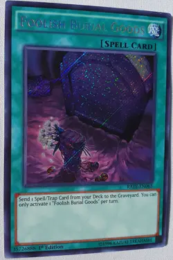 Yugioh 1x Foolish Burial Goods RATE-EN065 Secret Rare 1st Edition Near Mint - Image 5