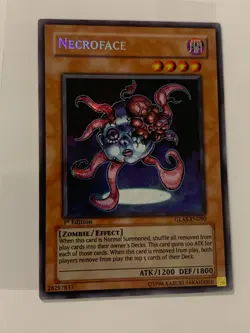 Yu-Gi-Oh! Necroface GLAS-EN090 Secret Rare 1st Edition - Image 1