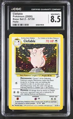 CGC 8.5 Clefable 2000 Base Set 2 5/130 Holo Pokemon Card - Image 1