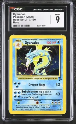 CGC 9 MINT Gyarados 2000 Base Set 2 7/130 Holo Pokemon Card - Image 1