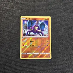 Pokemon TCG Sun & Moon Base Set Crabrawler Reverse Holo Card 72/149 - Image 1