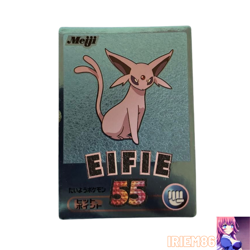 Espeon No.196 Pokemon Meiji Get Card Blue Metallic Vintage Nintendo Japanese - Image 1