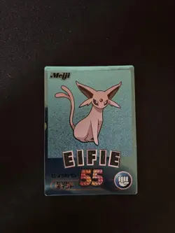 Espeon No.196 Pokemon Meiji Get Card Blue Metallic Vintage Nintendo Japanese - Image 2