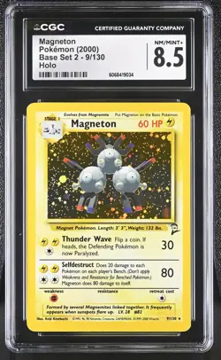CGC 8.5 Magneton 2000 Base Set 2 9/130 Holo Pokemon Card - Image 1