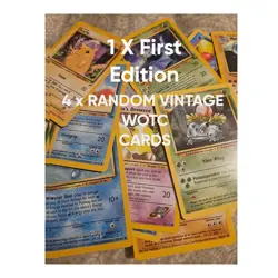 1x 1st Edition Old Pokemon Cards 100% Vintage, WOTC Only, 5 Card Lot bundle 1999 - Image 1