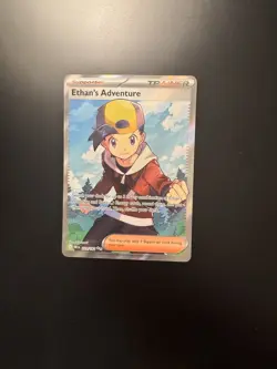 Pokemon TCG - Destined Rivals Ethan's Adventure Full Art Trainer Card 221/182 - Image 1