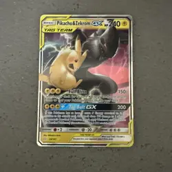 Pikachu & Zekrom GX Tag Team Pokemon Card 240 HP Holo Rare - Image 1