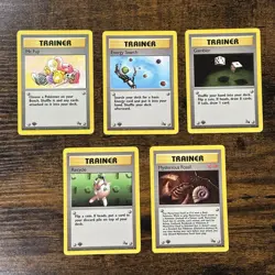 1ST EDITION Fossil Set COMPLETE Pokemon Trainer 5 Card Lot NM/ LP+ - Image 1