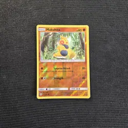 Pokemon TCG Sun & Moon Base Set Makuhita Reverse Holo Card 67/149 - Image 1