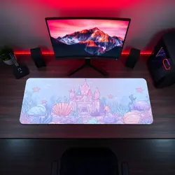 Underwater Castle MTG Playmat - Kawaii Pastel Sea Creatures Ocean Mat - Image 5