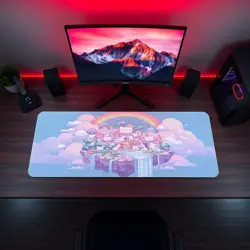 Floating Island MTG Playmat - Kawaii Rainbow Castle Cute EDH TCG Gift - Image 5