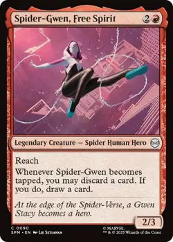 4x Spider-Gwen, Free Spirit - Foil NM-Mint, English Marvel's Spider-Man MTG Magi - Image 1