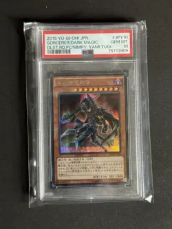 Sorcerer of Dark Magic 15AX-JPY10 Millennium YuGiOh Card JAPANESE POP 9 PSA 10 - Image 1