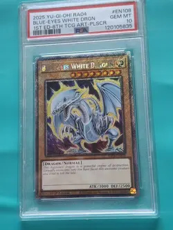 Yugioh Blue-Eyes White Dragon Secret Rare #EN108 PSA 10 Gem Mint - Image 1