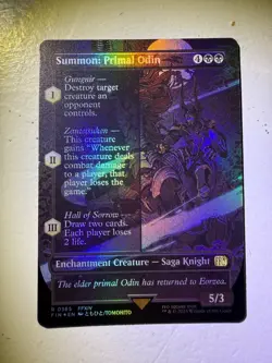 Summon: Primal Odin (Borderless) Final Fantasy Foil Card, MTG NM Rare 0365 - Image 1