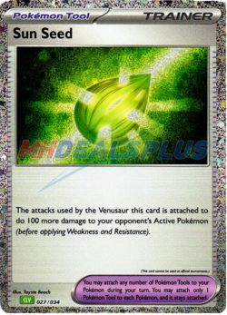 NM Pokemon Sun Seed Promo Card Holo 027 CLV Classic Collection - Image 1