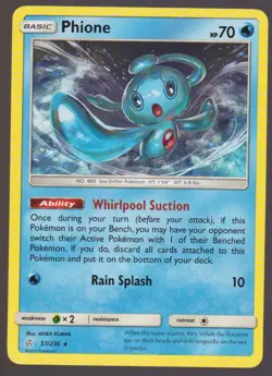 Phione Rare Sun Moon Cosmic Eclipse 57/236 Pokemon Trading Card TCG - Image 1