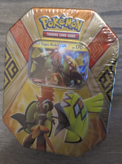 NEW Pokemon Trading Card Game Tapu Koko GX Prism Tin - Image 1