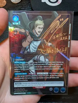 Union Arena Autographed Erwin Smith AoT English Card UE10BT/AOT-1-002 SR signed - Image 1