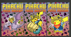 Cracked Ice* RAINBOW HOLO *Electric Pikachu CARDS- FOSSIL MUSEUM* POKEMON - Image 1
