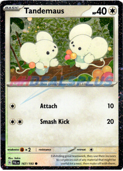NM Pokemon Tandemaus Promo Card Cosmos Holo 167 Paldea Adventure Chest - Image 1