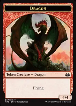 1 x Dragon Token - Modern Masters 2017 - NM-Mint - MTG - Image 1