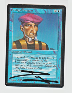 Magic the Gathering ~ 1x Prodigal Sorcerer ~ M/NM ~ BETA ~ SIGNED BY ARTIST - Image 1