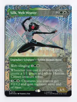 Silk, Web Weaver (Borderless) (Foil) 0215 (R) MTG Marvel's Spider-Man (SPM) - Image 1