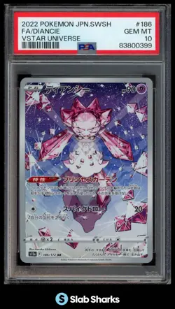 2022 POKEMON SW&SH VSTAR UNIVERSE (JAPANESE) #186/172 DIANCIE FA PSA ART RARE 10 - Image 1