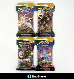 POKEMON TCG SWORD & SHIELD EVOLVING SKIES ART SET LOT OF 4 SLEEVED PACKS - Image 1