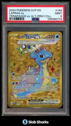 2023 POKEMON SVP BLACK STAR PROMOS #164 LAPRAS EX TERAPAGOS ULTRA-PREMIUM PSA 9 - Image 1