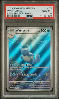 2023 POKEMON MEW EN-151 Wartortle ILLUSTRATION RARE #171/165 PSA 10 Gem Mint! - Image 1