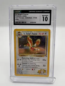 Lt. Surge’s Fearow Pokemon (2000) Gym Heroes 7/132 CGC 10 - Image 1