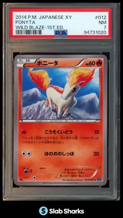 2014 POKEMON JAPANESE XY #012/080 PONYTA WILD BLAZE 1ST EDITION PSA 7 - Image 1