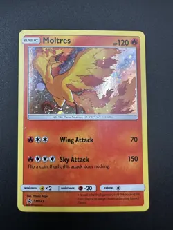 Moltres SM143 Sun & Moon Cosmos Holo Black Star Promo Pokemon TCG LP - Image 1