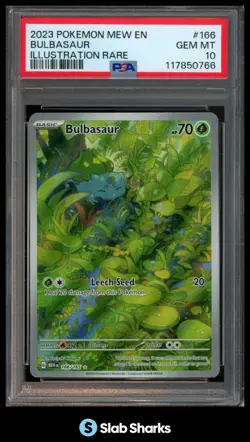 2023 POKEMON SV 151 - MEW EN #166/165 BULBASAUR ILLUSTRATION RARE PSA 10 - Image 1