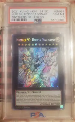 💎 Yugioh PSA 10 Number 99: Utopia Dragonar 1st Edition Secret Rare 💎 - Image 1