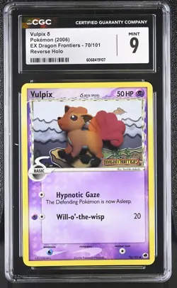 CGC 9 MINT Vulpix EX Dragon Frontiers 70/101 Reverse Holo STAMPED Pokemon Card - Image 1