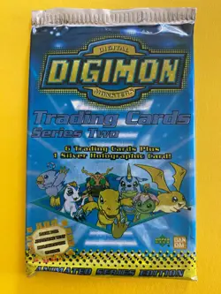 Digimon Series 2 Vintage Trading Card Booster Pack Sealed 1999 Upper Deck Bandai - Image 2
