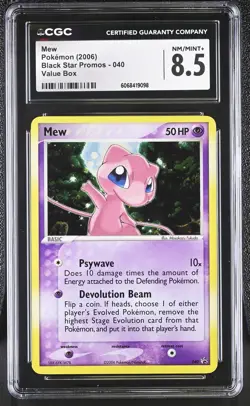 CGC 8.5 Mew 2006 Black Star Promos 040 Holo Pokemon Card - Image 1