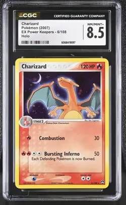 CGC 8.5 Charizard 2007 EX Power Keepers 6/108 Holo Pokemon Card - Image 1