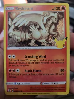 Reshiram 002/025 Holo Rare Celebrations Pokemon Card - NM - Image 1