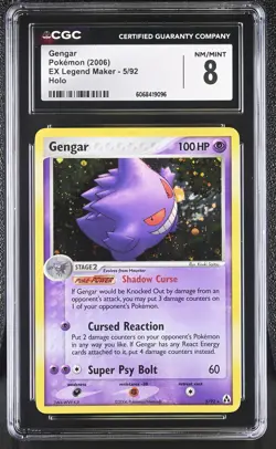 CGC 8 Gengar 2006 EX Legend Maker 5/92 Holo Pokemon Card - Image 1