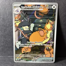 Pokemon TCG Destined Rivals Team Rockets Raticate Illustration Rare Card 202/182 - Image 1