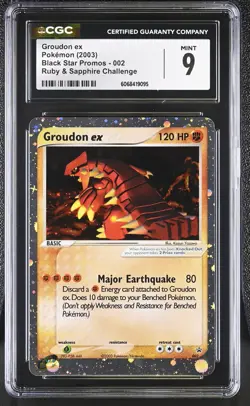 CGC 9 MINT Groudon ex 2003 Black Star Promos 002 Holo Pokemon Card - Image 1