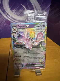 Pokemon TCG Espeon EX 034/131 STAMPED PROMO Card Prismatic Evolutions SEALED - Image 1
