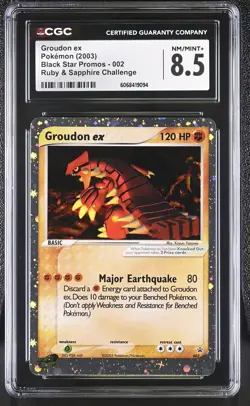 CGC 8.5 Groudon ex 2003 Black Star Promos 002 Holo Pokemon Card - Image 1